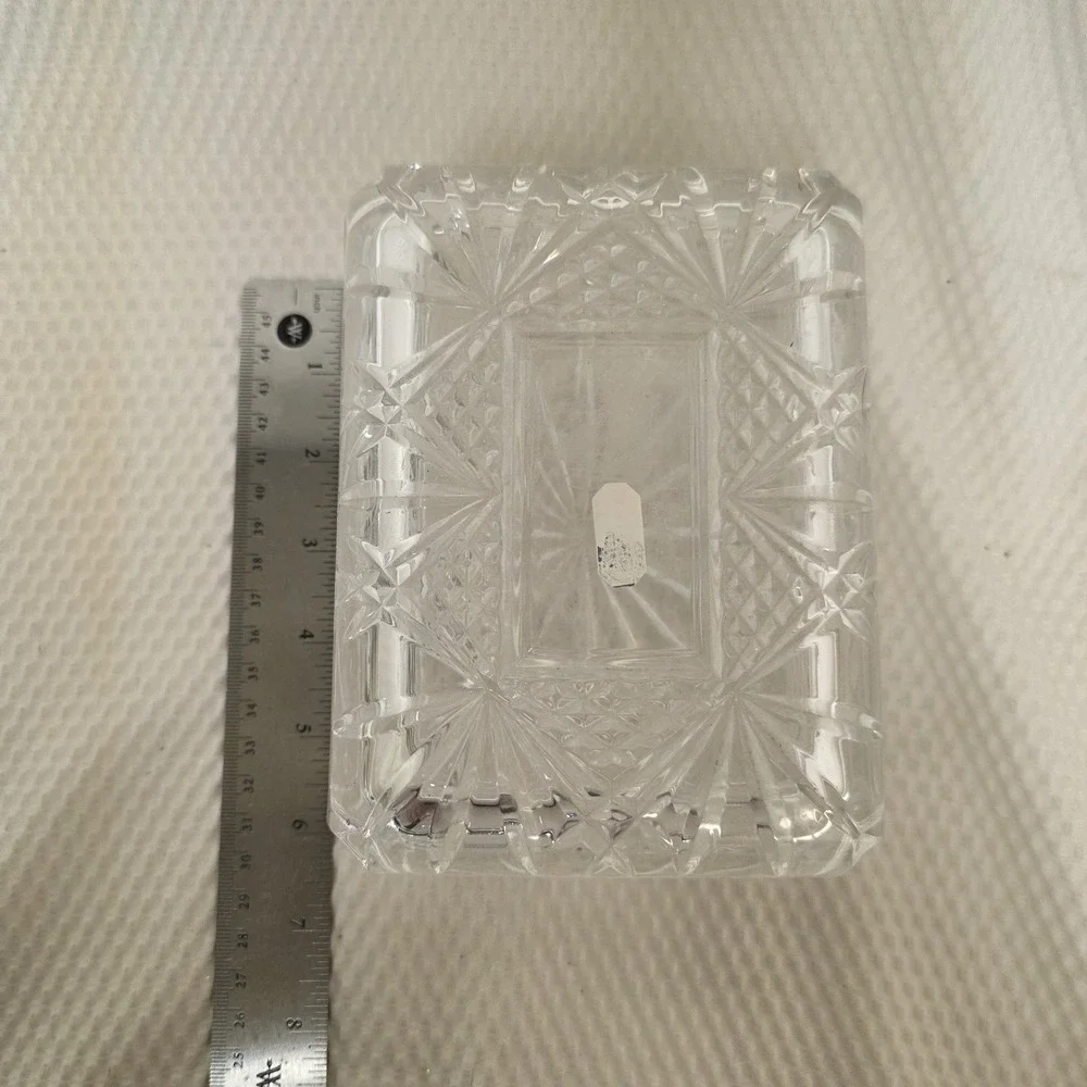 JG Durand Cristal d'Arques France Fontenay Crystal Trinket Box 6.5 x 5 x3 Vanity